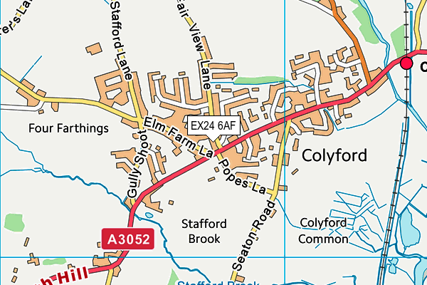 EX24 6AF map - OS VectorMap District (Ordnance Survey)