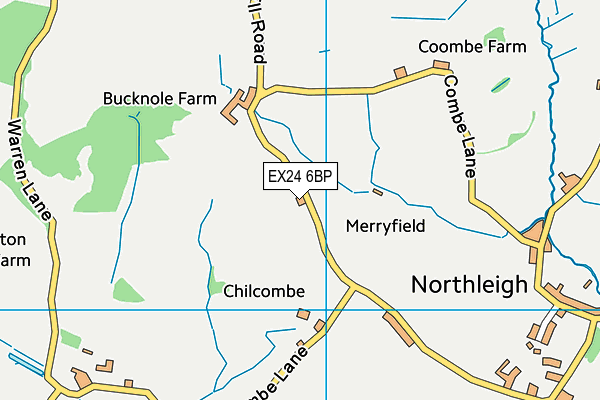 EX24 6BP map - OS VectorMap District (Ordnance Survey)