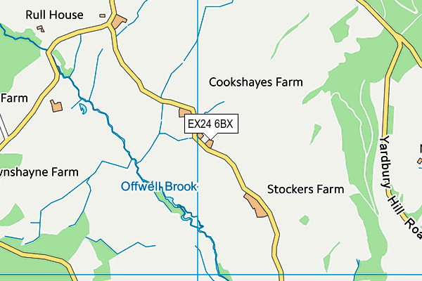 EX24 6BX map - OS VectorMap District (Ordnance Survey)