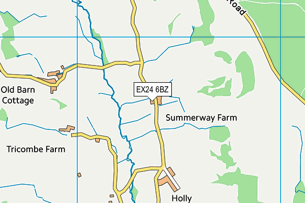 EX24 6BZ map - OS VectorMap District (Ordnance Survey)