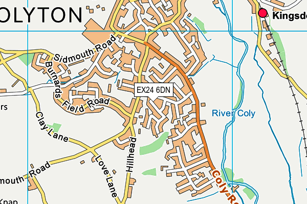 EX24 6DN map - OS VectorMap District (Ordnance Survey)