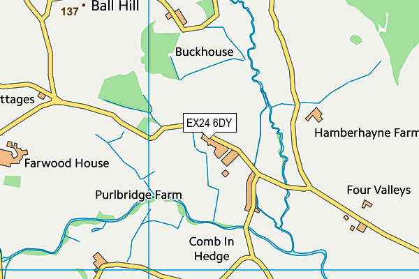 EX24 6DY map - OS VectorMap District (Ordnance Survey)