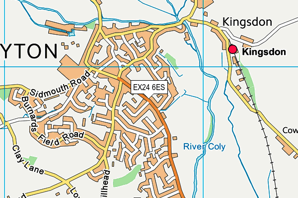 EX24 6ES map - OS VectorMap District (Ordnance Survey)