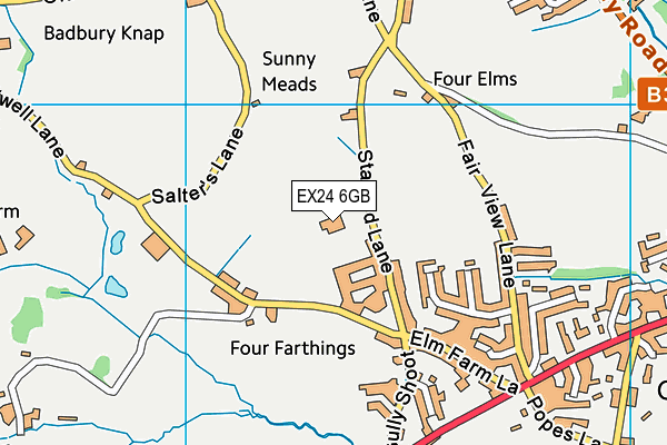 Colyton Leisure Centre map (EX24 6GB) - OS VectorMap District (Ordnance Survey)