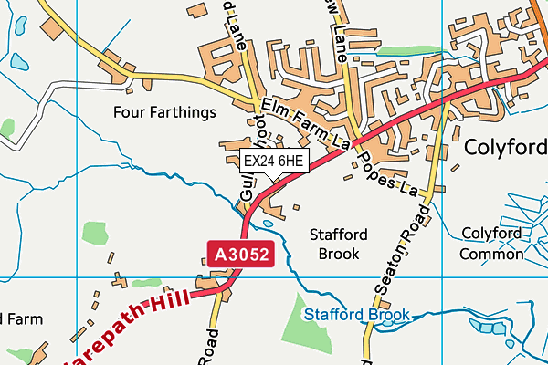 EX24 6HE map - OS VectorMap District (Ordnance Survey)