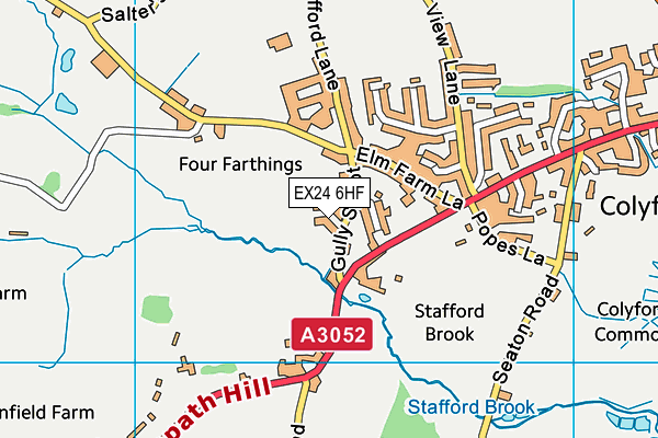 EX24 6HF map - OS VectorMap District (Ordnance Survey)