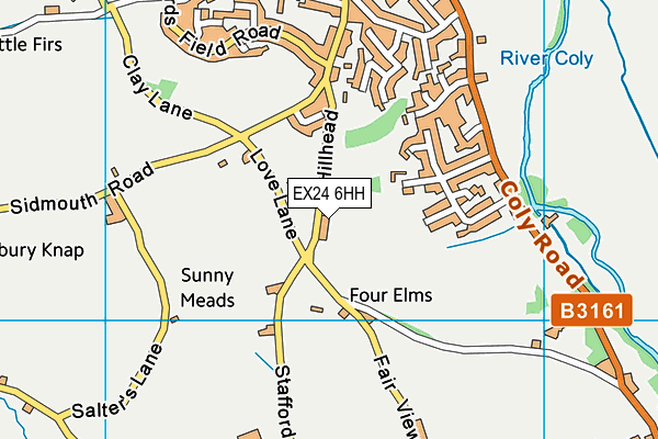 EX24 6HH map - OS VectorMap District (Ordnance Survey)