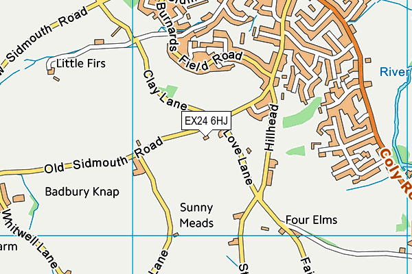 EX24 6HJ map - OS VectorMap District (Ordnance Survey)