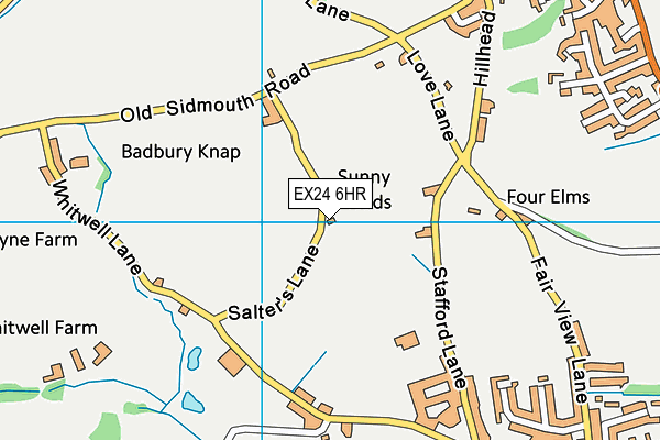 EX24 6HR map - OS VectorMap District (Ordnance Survey)