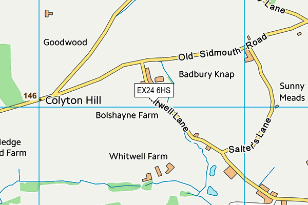 EX24 6HS map - OS VectorMap District (Ordnance Survey)