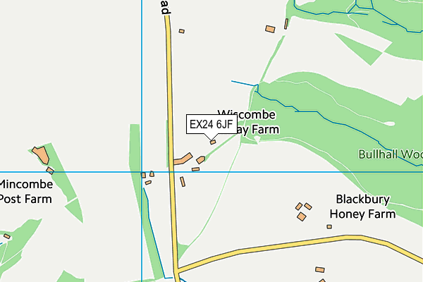 EX24 6JF map - OS VectorMap District (Ordnance Survey)