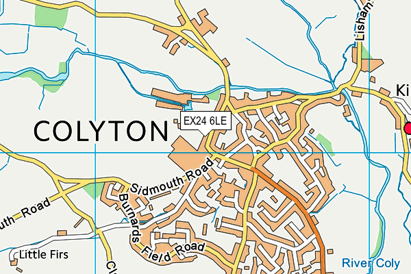 EX24 6LE map - OS VectorMap District (Ordnance Survey)