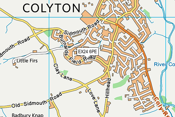 EX24 6PE map - OS VectorMap District (Ordnance Survey)