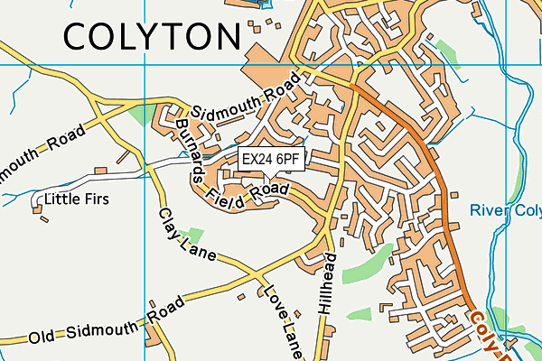 EX24 6PF map - OS VectorMap District (Ordnance Survey)