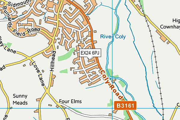 EX24 6PJ map - OS VectorMap District (Ordnance Survey)