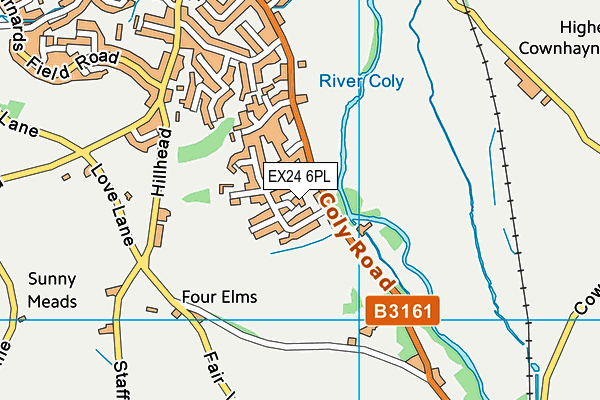 EX24 6PL map - OS VectorMap District (Ordnance Survey)