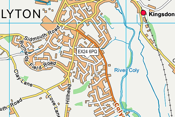 EX24 6PQ map - OS VectorMap District (Ordnance Survey)