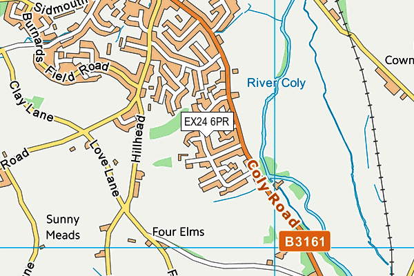 EX24 6PR map - OS VectorMap District (Ordnance Survey)