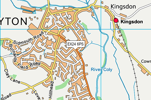 EX24 6PS map - OS VectorMap District (Ordnance Survey)