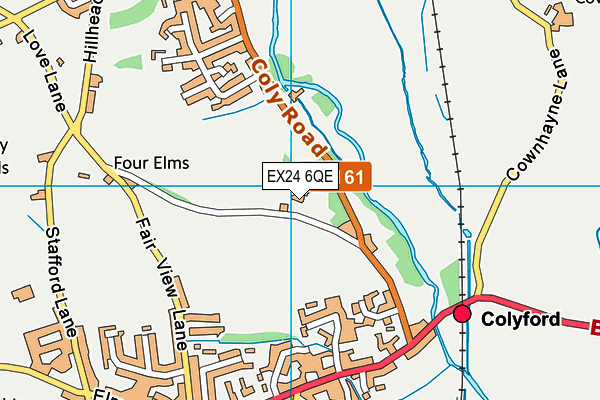 EX24 6QE map - OS VectorMap District (Ordnance Survey)