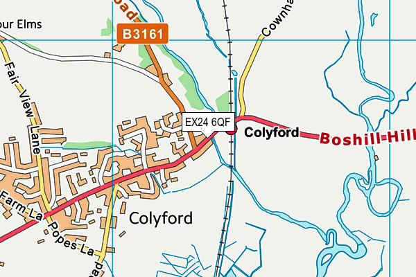 EX24 6QF map - OS VectorMap District (Ordnance Survey)