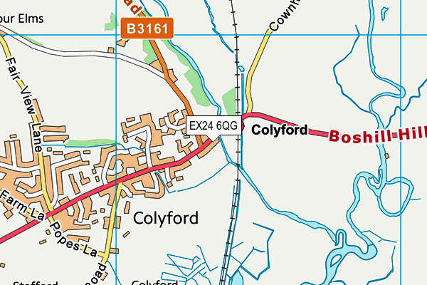 EX24 6QG map - OS VectorMap District (Ordnance Survey)