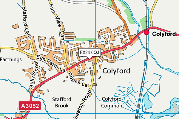 EX24 6QJ map - OS VectorMap District (Ordnance Survey)