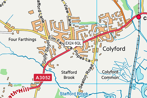 EX24 6QL map - OS VectorMap District (Ordnance Survey)