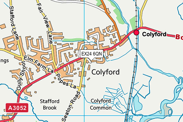 EX24 6QN map - OS VectorMap District (Ordnance Survey)