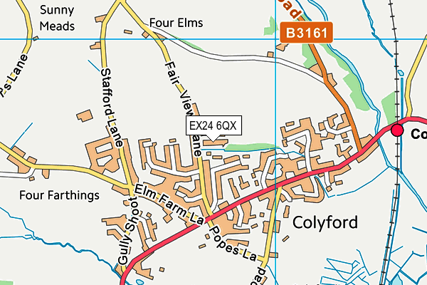 EX24 6QX map - OS VectorMap District (Ordnance Survey)