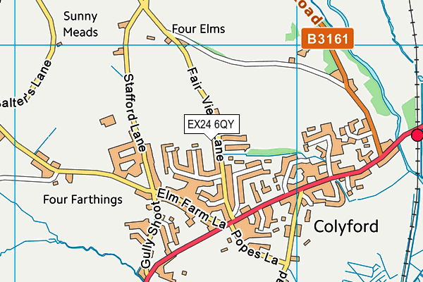 EX24 6QY map - OS VectorMap District (Ordnance Survey)