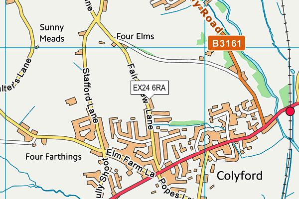 EX24 6RA map - OS VectorMap District (Ordnance Survey)