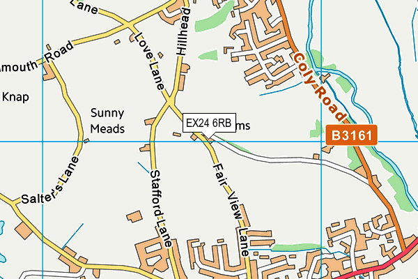 EX24 6RB map - OS VectorMap District (Ordnance Survey)