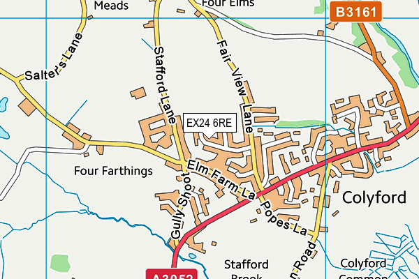 EX24 6RE map - OS VectorMap District (Ordnance Survey)