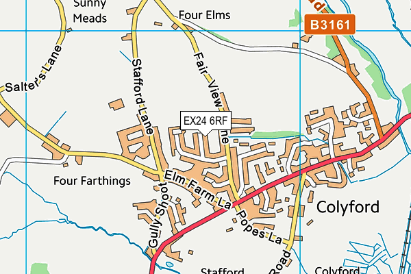 EX24 6RF map - OS VectorMap District (Ordnance Survey)