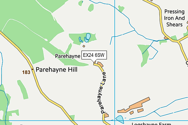 EX24 6SW map - OS VectorMap District (Ordnance Survey)