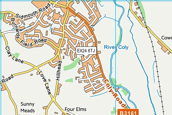 EX24 6TJ map - OS VectorMap District (Ordnance Survey)