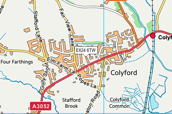 EX24 6TW map - OS VectorMap District (Ordnance Survey)