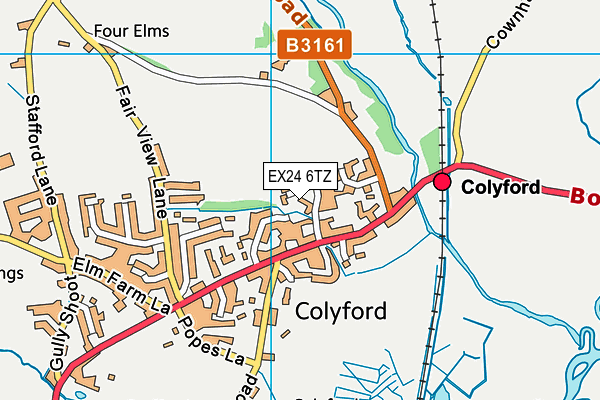 EX24 6TZ map - OS VectorMap District (Ordnance Survey)