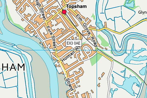 EX3 0AE map - OS VectorMap District (Ordnance Survey)