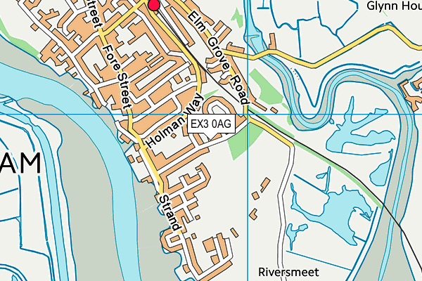 EX3 0AG map - OS VectorMap District (Ordnance Survey)