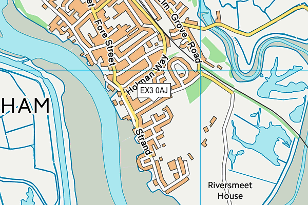 EX3 0AJ map - OS VectorMap District (Ordnance Survey)