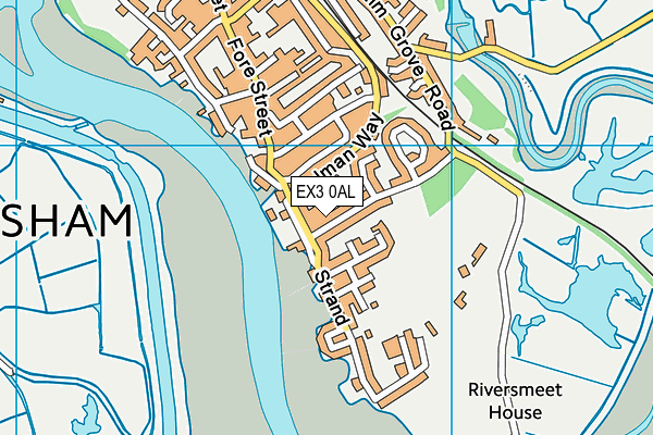 EX3 0AL map - OS VectorMap District (Ordnance Survey)