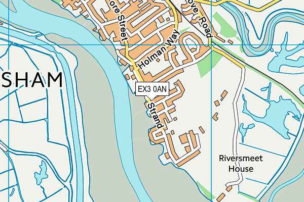 EX3 0AN map - OS VectorMap District (Ordnance Survey)