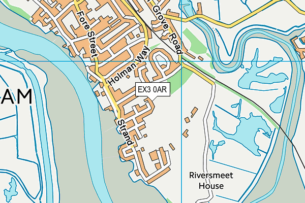 EX3 0AR map - OS VectorMap District (Ordnance Survey)