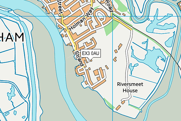 EX3 0AU map - OS VectorMap District (Ordnance Survey)