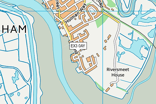 EX3 0AY map - OS VectorMap District (Ordnance Survey)
