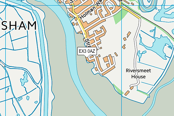 EX3 0AZ map - OS VectorMap District (Ordnance Survey)