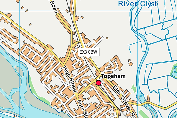 EX3 0BW map - OS VectorMap District (Ordnance Survey)