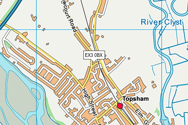 EX3 0BX map - OS VectorMap District (Ordnance Survey)